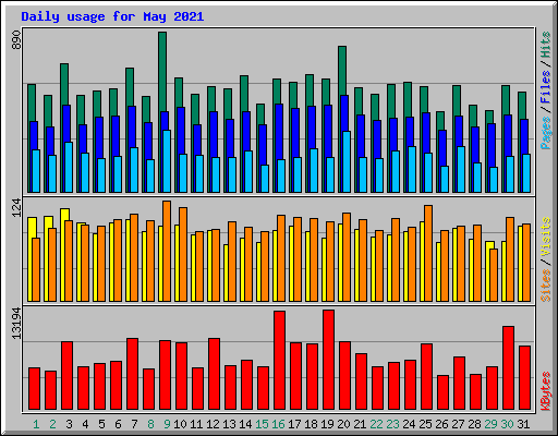 Daily usage for May 2021